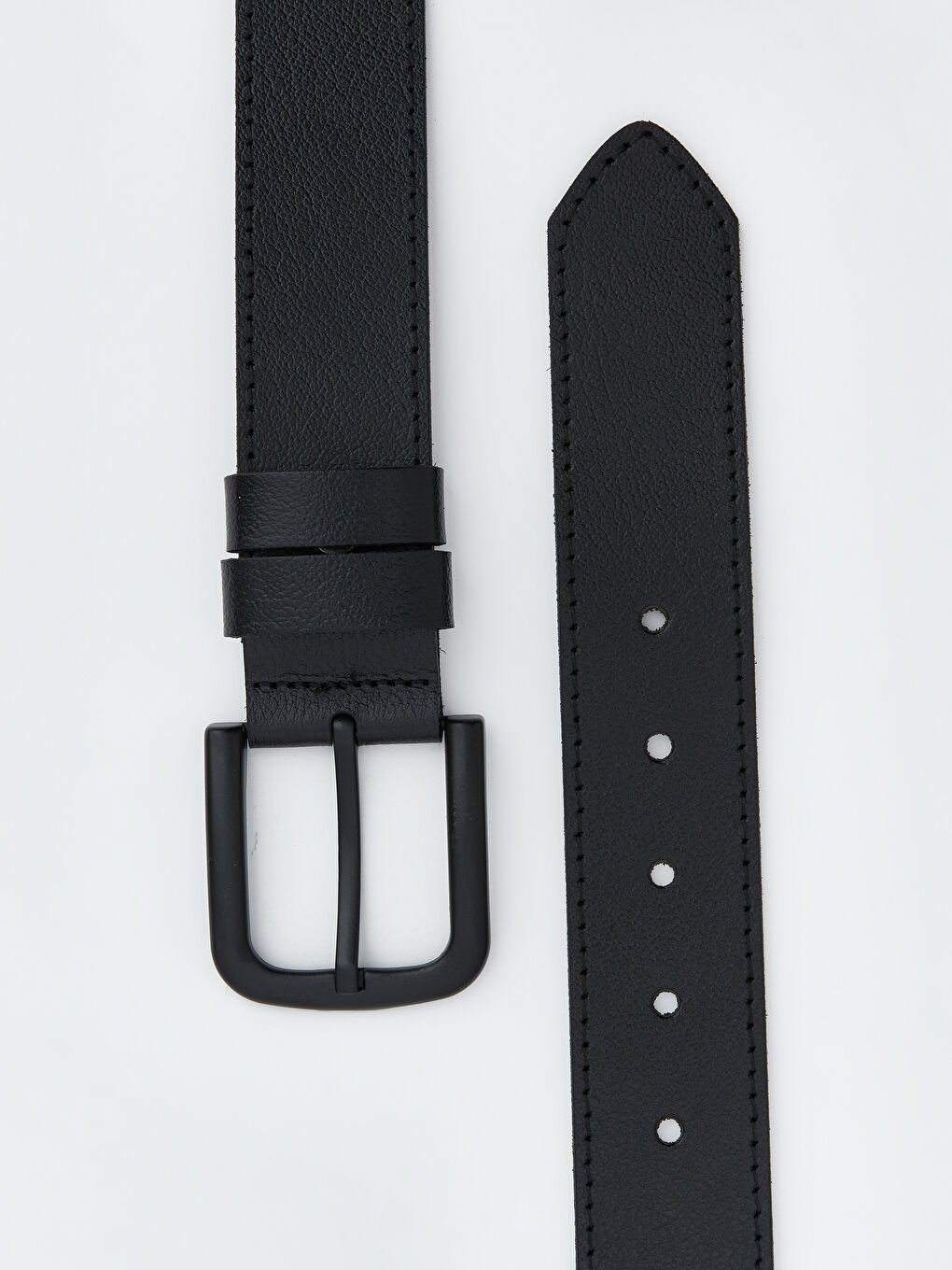 Siyah Deri Görünümlü Erkek Kemer-2