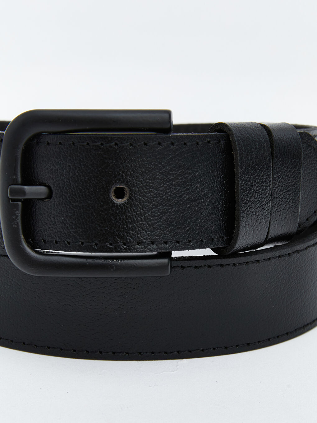Siyah Deri Görünümlü Erkek Kemer-3