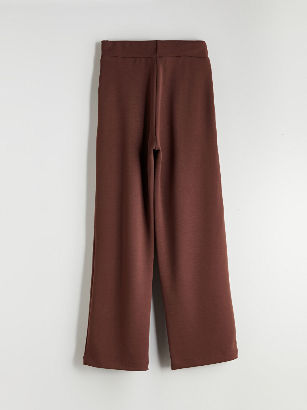 Kahverengi Beli Lastikli Geniş Paça Kadın Eşofman Altı-1