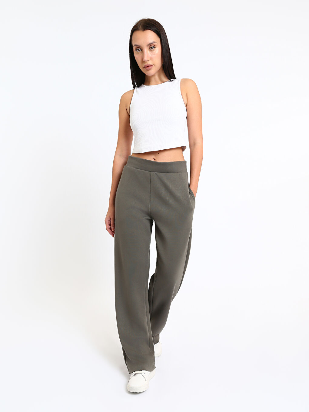 Elasticated Waist Wide Leg Women's Sweatpants