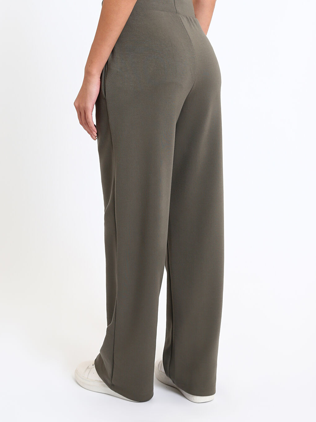 Elasticated Waist Wide Leg Women's Sweatpants-4