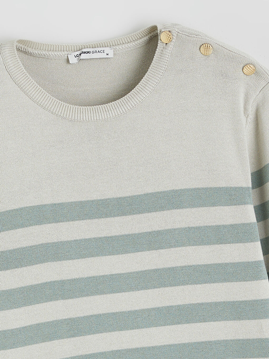 Crew Neck Striped Women's Knitwear Sweater-5