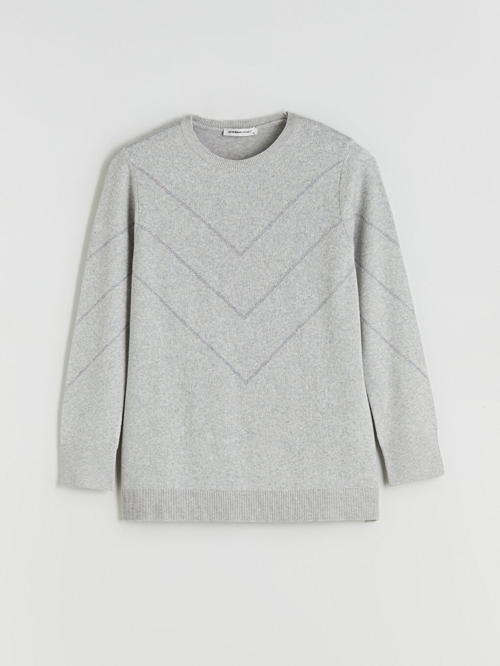 Crew Neck Patterned Women's Knitwear Sweater-4
