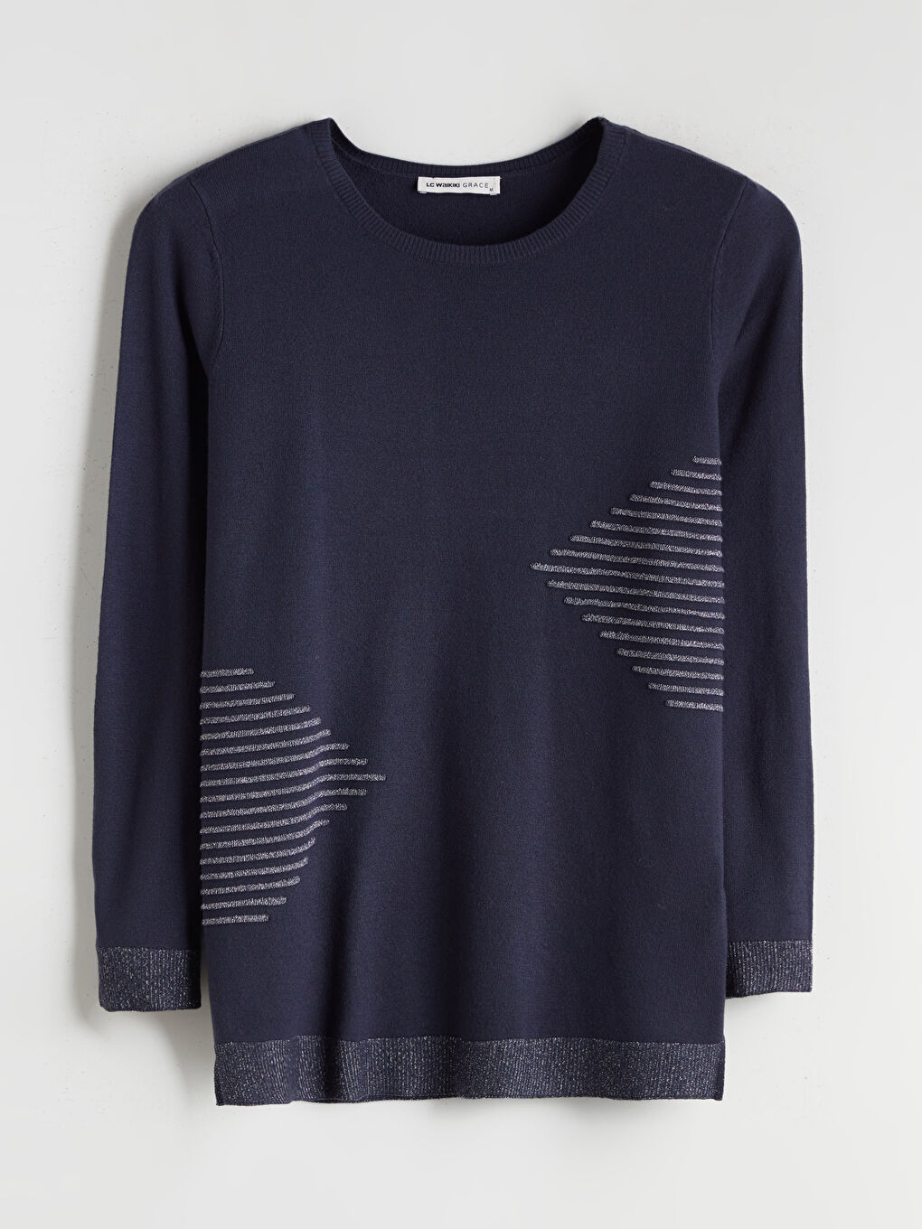 Crew Neck Patterned Women's Knitwear Sweater