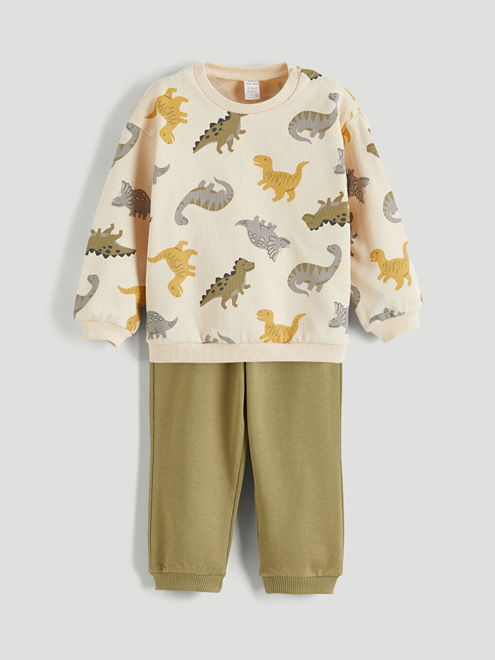 Dinosaurier Bedrucktes Baby Jungen Sweatshirt und Trainingsanzughose 2er-Pack