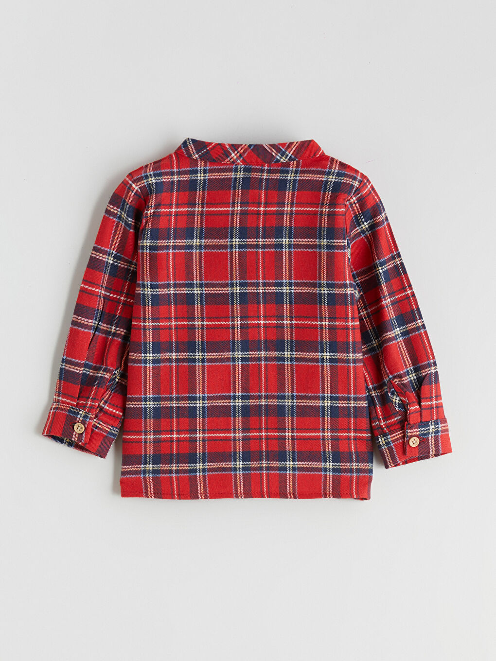Long Sleeve Plaid Patterned Baby Boy Shirt-3