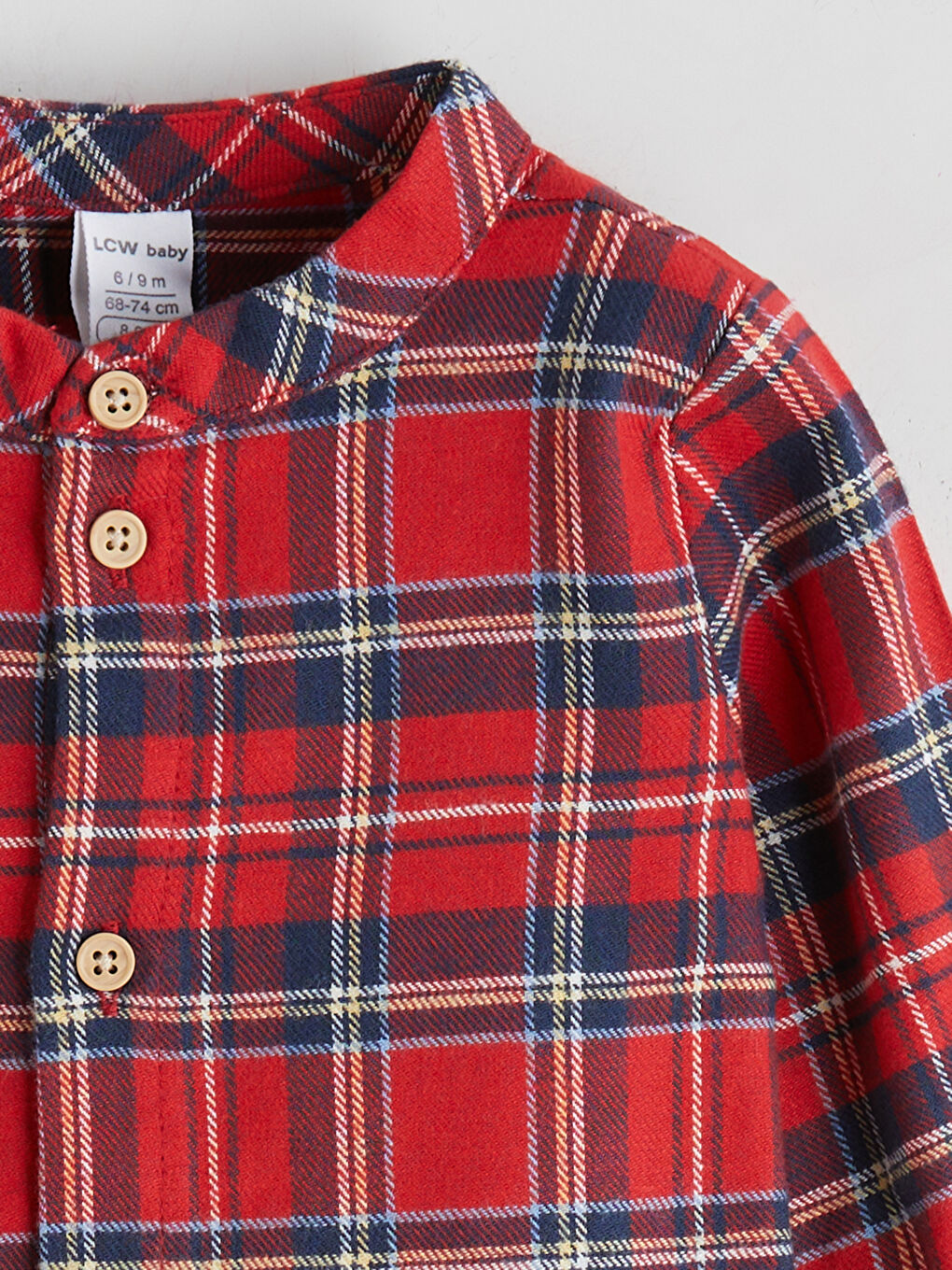 Long Sleeve Plaid Patterned Baby Boy Shirt-5