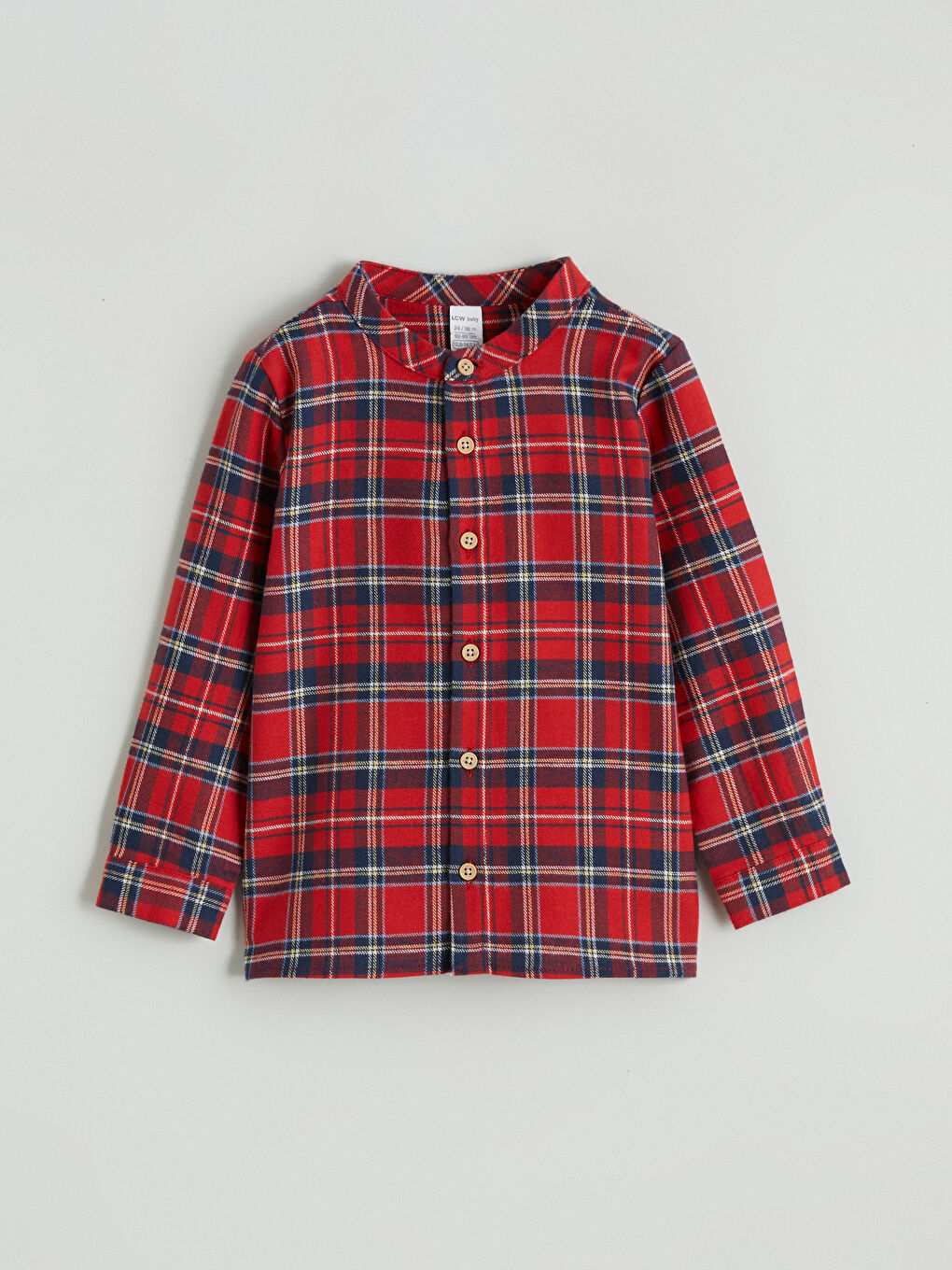 Long Sleeve Plaid Patterned Baby Boy Shirt-1