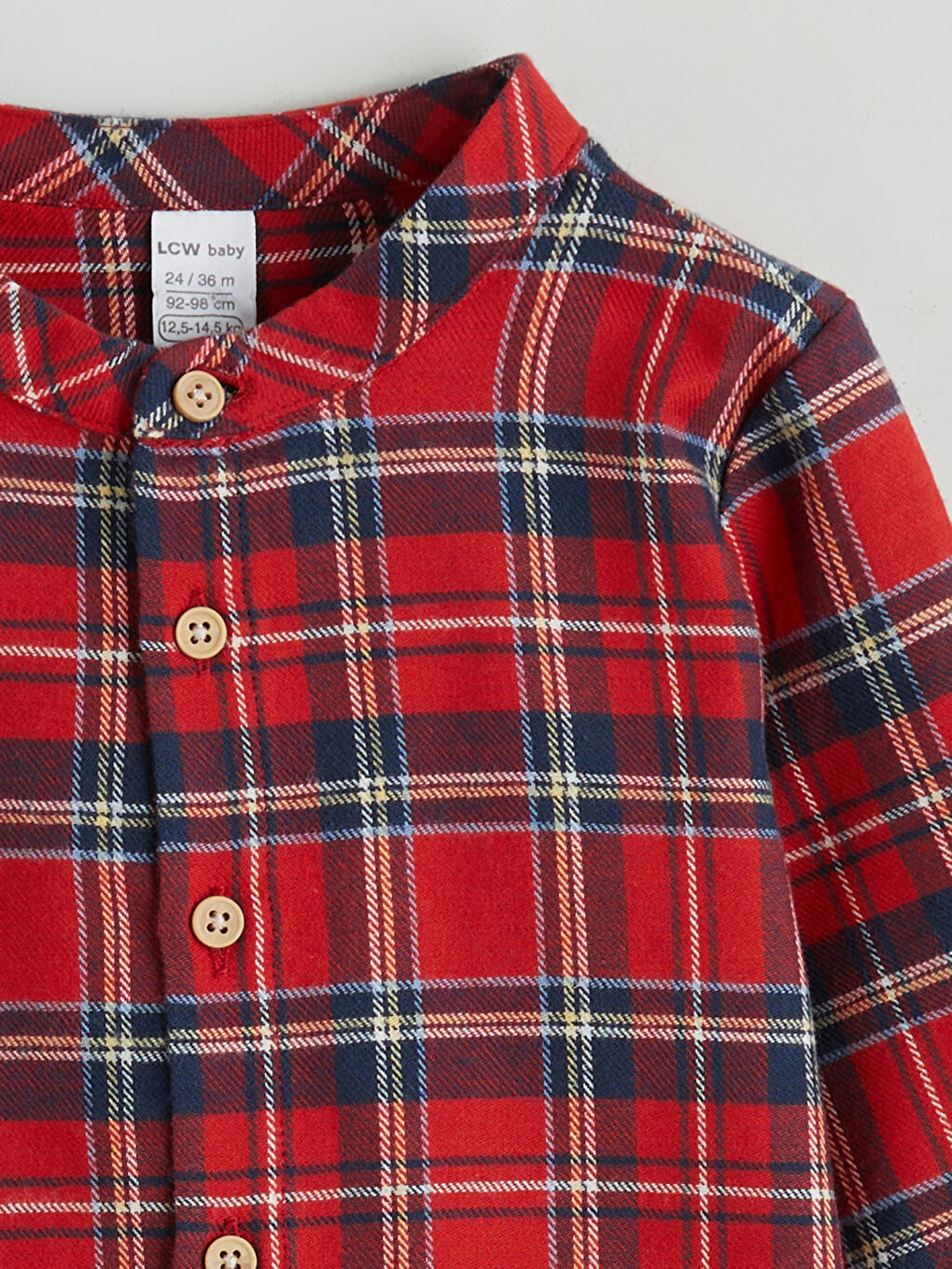 Long Sleeve Plaid Patterned Baby Boy Shirt-2