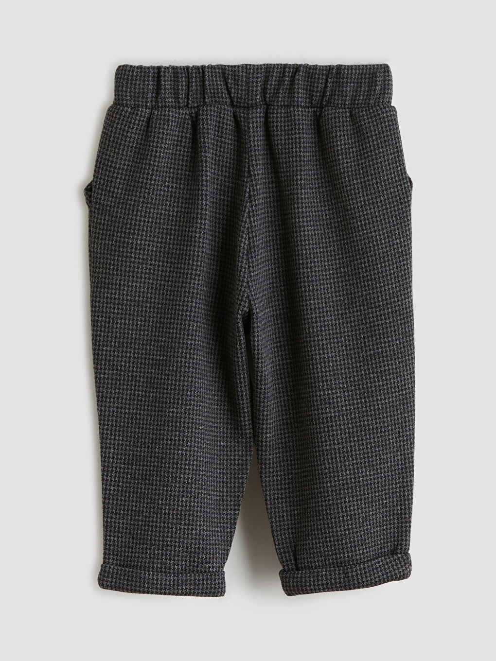 Gri Beli Lastikli Desenli Erkek Bebek Pantolon-1