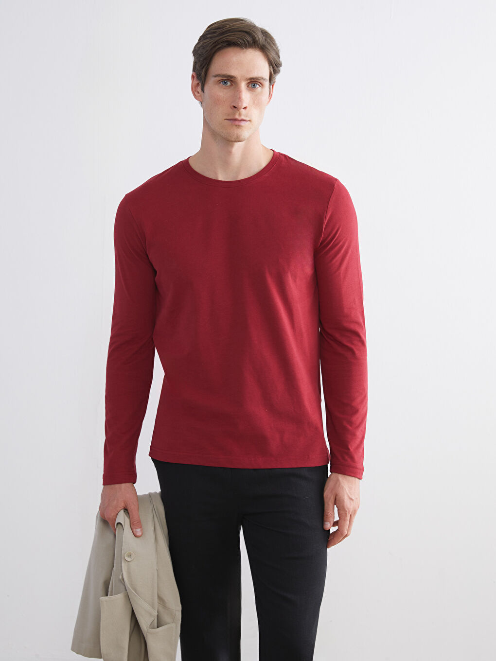 Crew Neck Long Sleeve Men's Pyjama Top