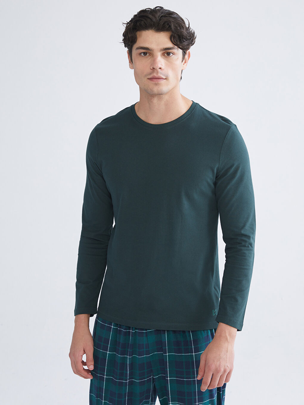 Crew Neck Long Sleeve Men's Pyjama Top