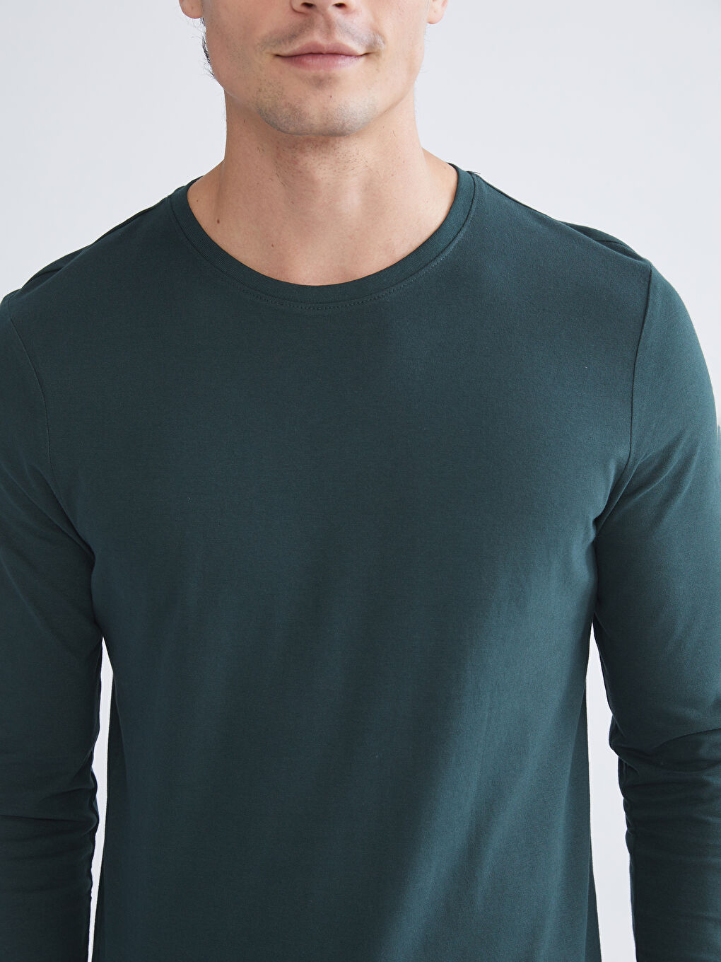 Crew Neck Long Sleeve Men's Pyjama Top-2
