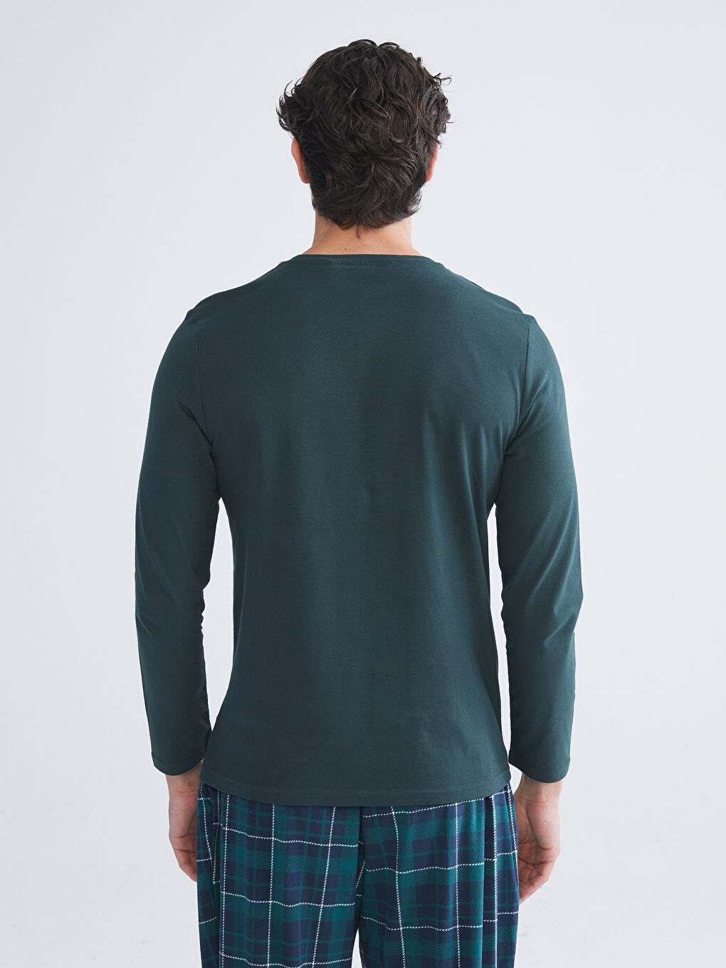 Crew Neck Long Sleeve Men's Pyjama Top-3