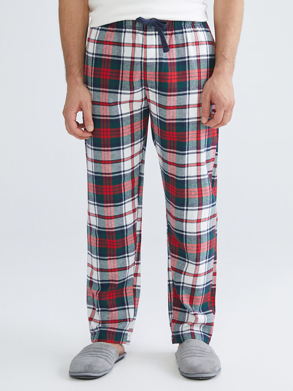 Reguläre Passform Karo Pyjama-Hosen für Herren-1