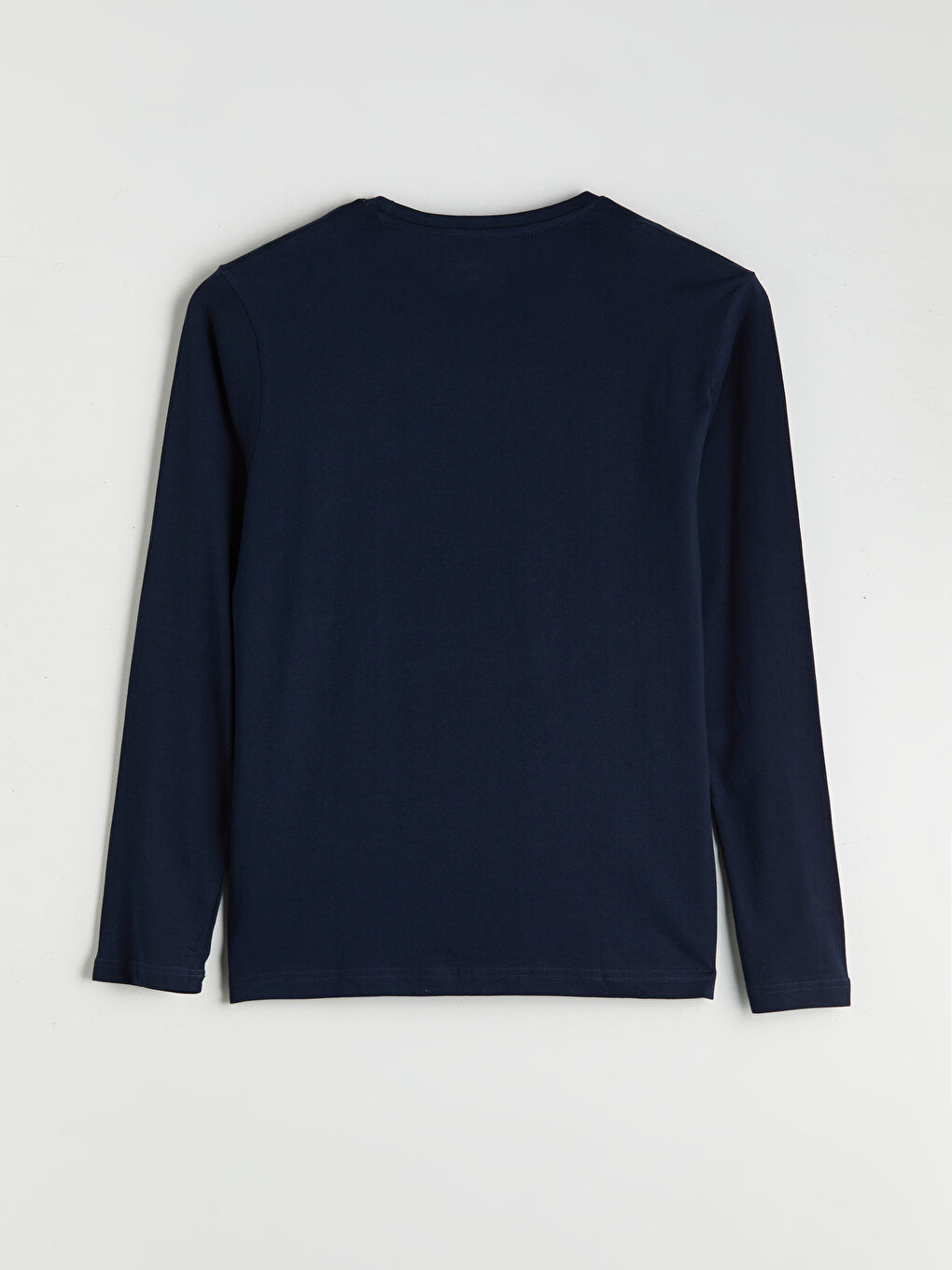 Lacivert Bisiklet Yaka Baskılı Erkek Pijama Üst-1