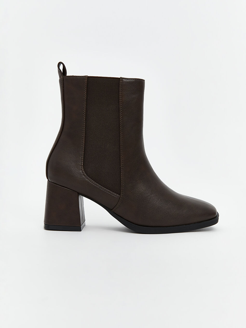 Faux Leather Women's Heeled Boots-1