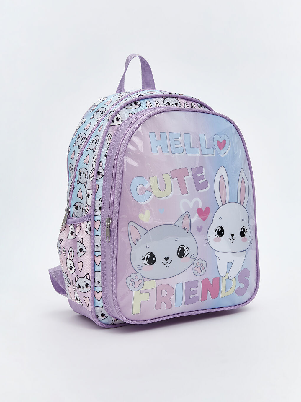 Lila Baskılı Kız Çocuk Okul Çantası