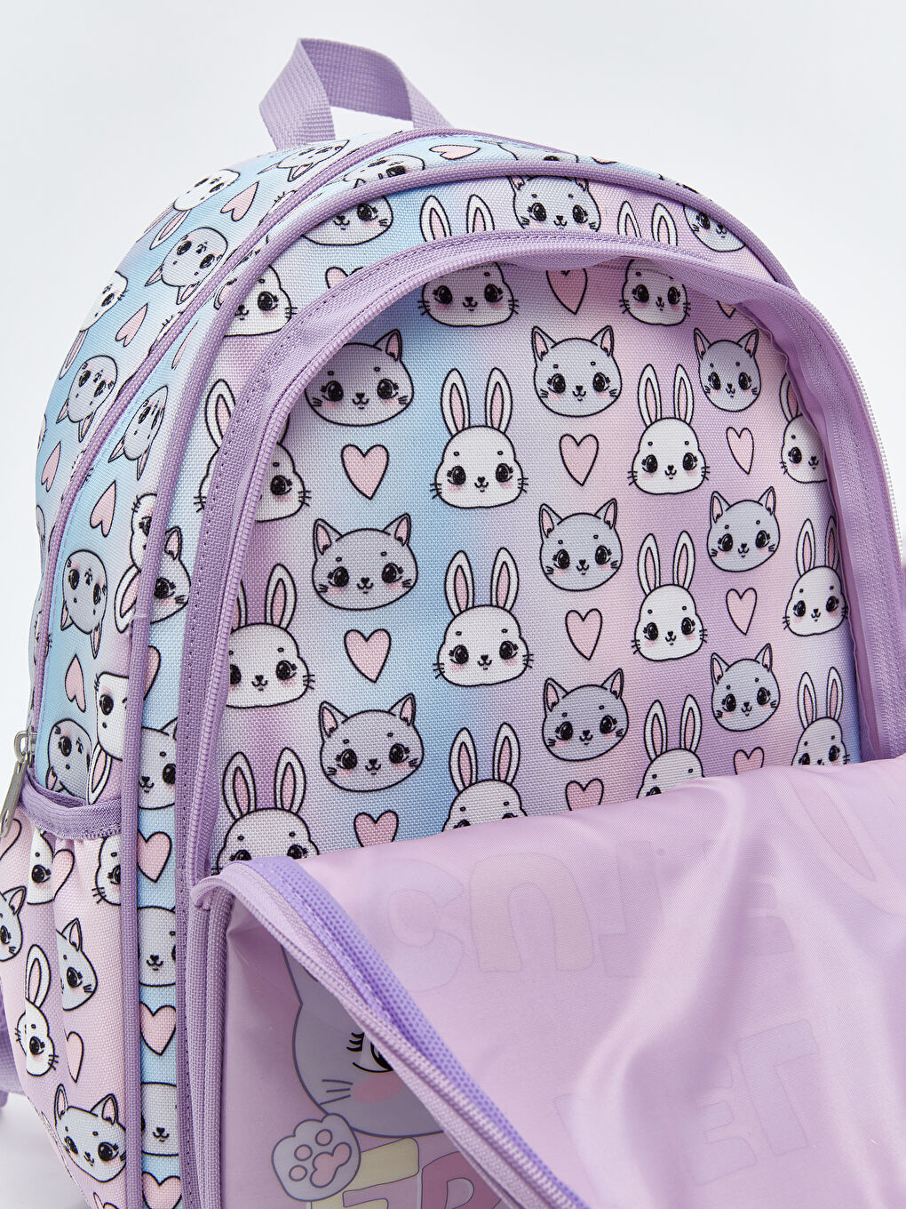 Lila Baskılı Kız Çocuk Okul Çantası-3