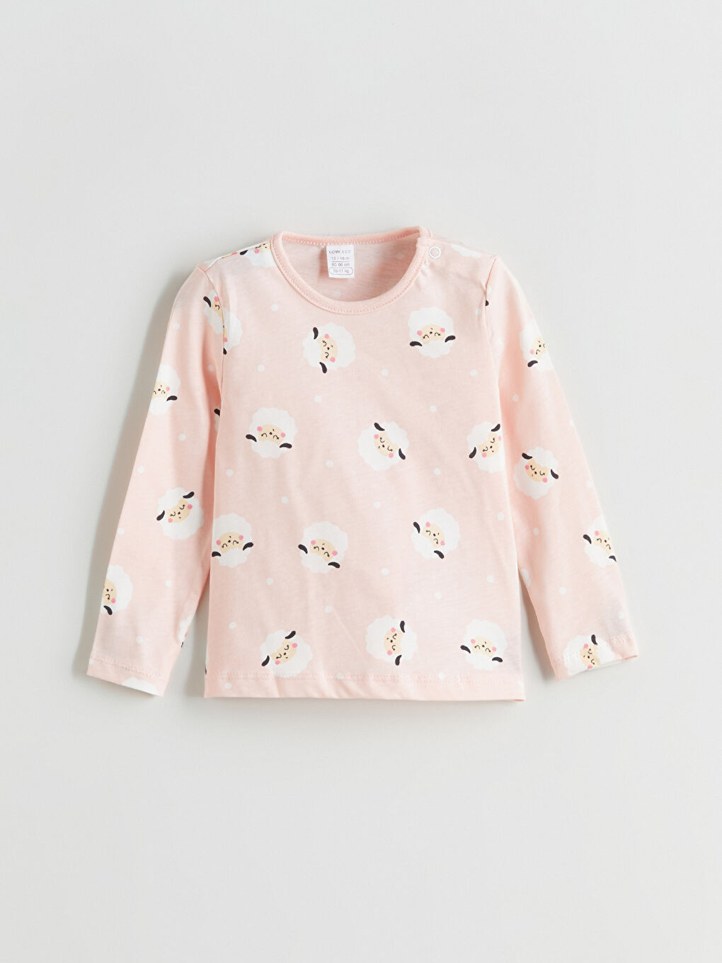 LCW ECO Crew Neck Printed Baby Girls' T-Shirt -W5FN53Z1-LT4