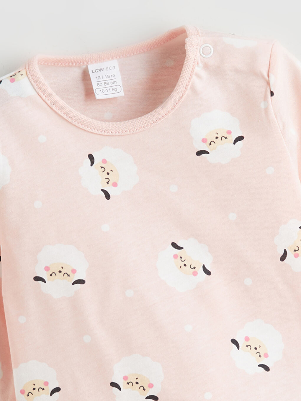 LCW ECO Crew Neck Printed Baby Girls' T-Shirt -W5FN53Z1-LT4