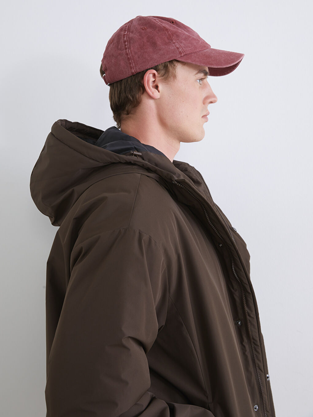 Relaxed Fit Hooded Men's Coat-2