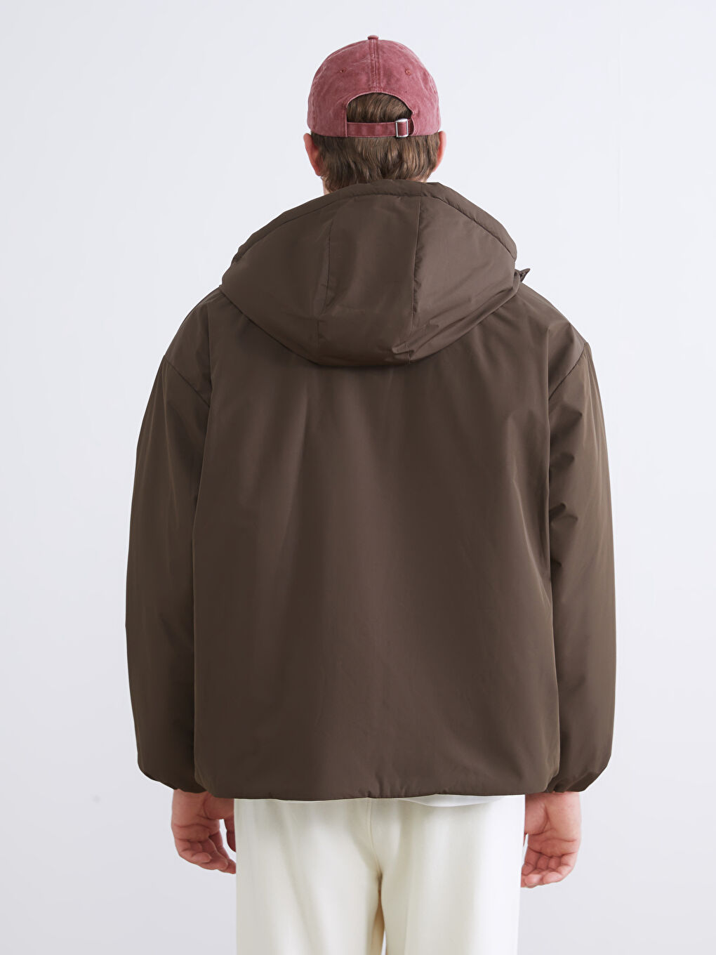 Relaxed Fit Hooded Men's Coat-4