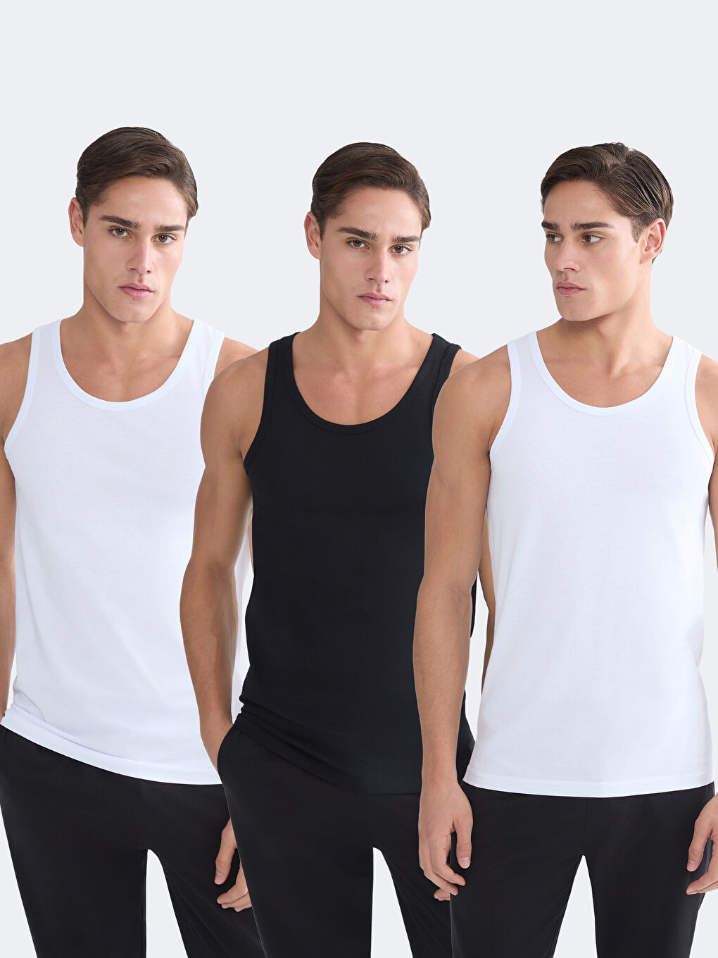 Αμάνικο Ζακέτα Λαιμόκοψη U για Άνδρες Τριπλή Συσκευασία-1