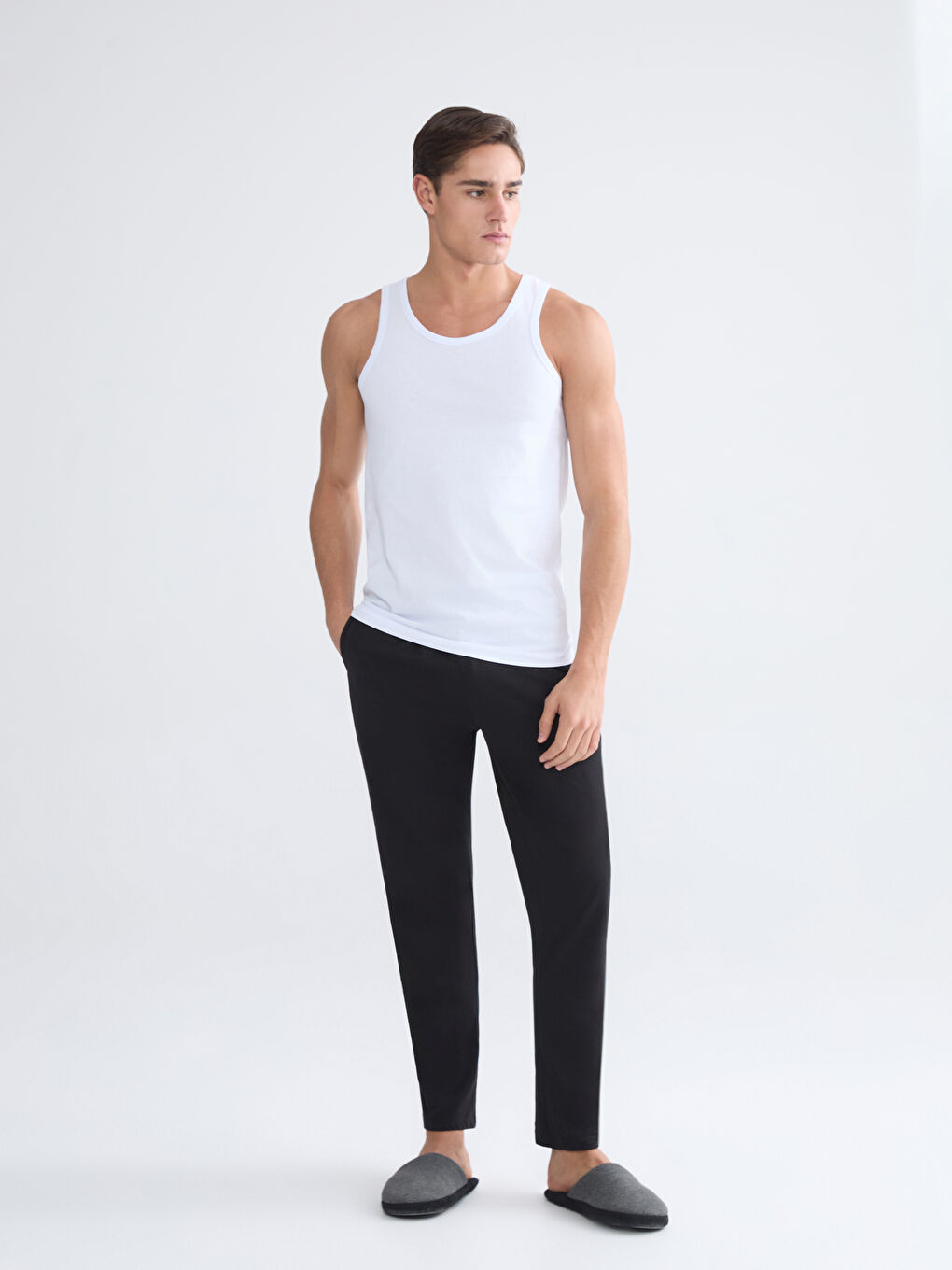 Αμάνικο Ζακέτα Λαιμόκοψη U για Άνδρες Τριπλή Συσκευασία-7