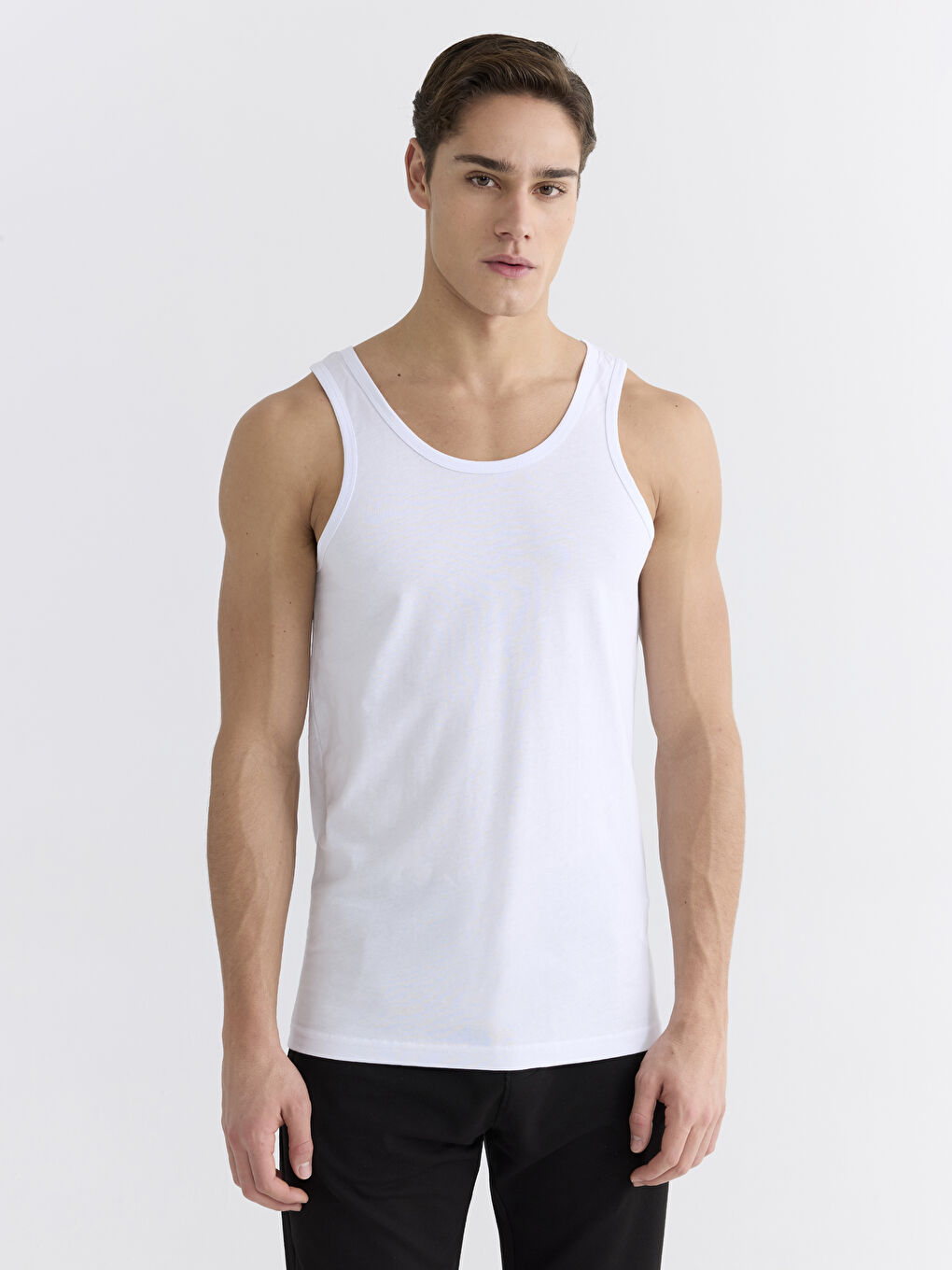 Maiou pentru Bărbați din Jerseu cu Guler în formă de U, Pachet de 3 bucăți-3