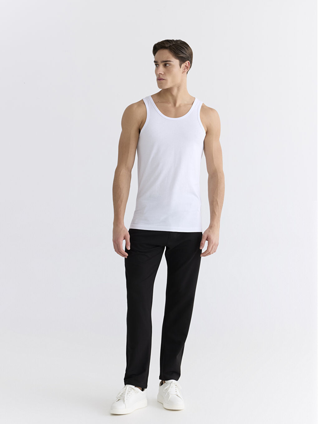 Maiou pentru Bărbați din Jerseu cu Guler în formă de U, Pachet de 3 bucăți-11