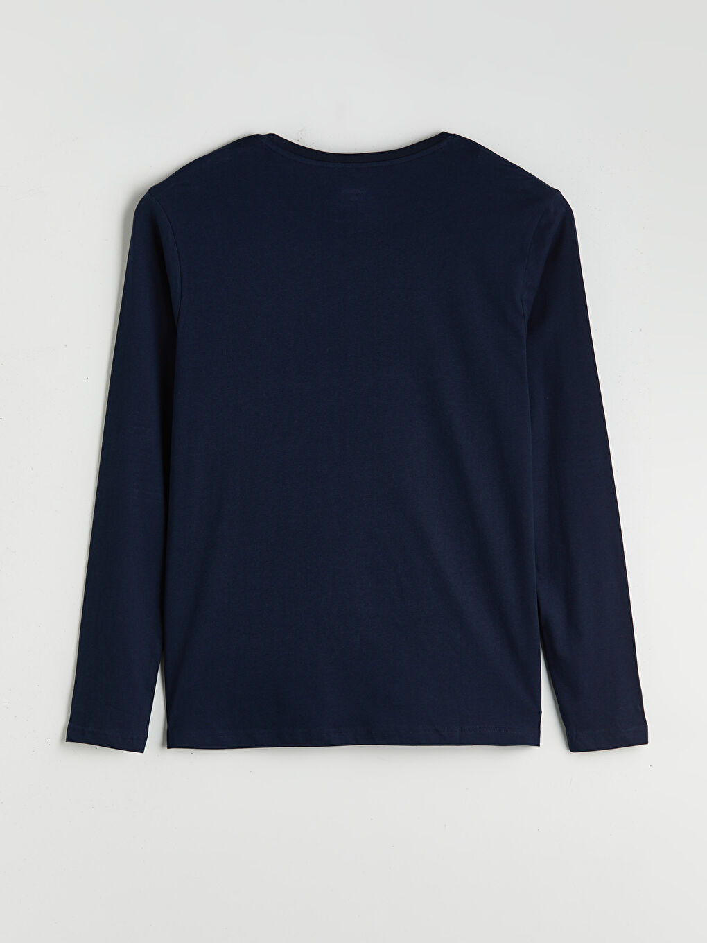 Lacivert Bisiklet Yaka Baskılı Erkek Pijama Üst-1