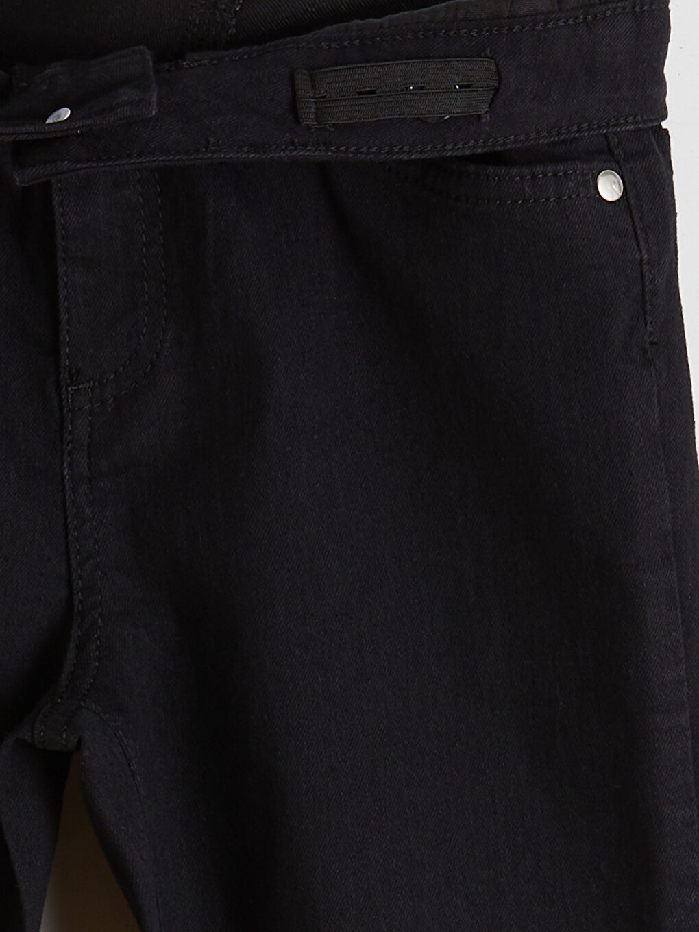 Siyah Slim Fit Kız Çocuk Jean Pantolon-3
