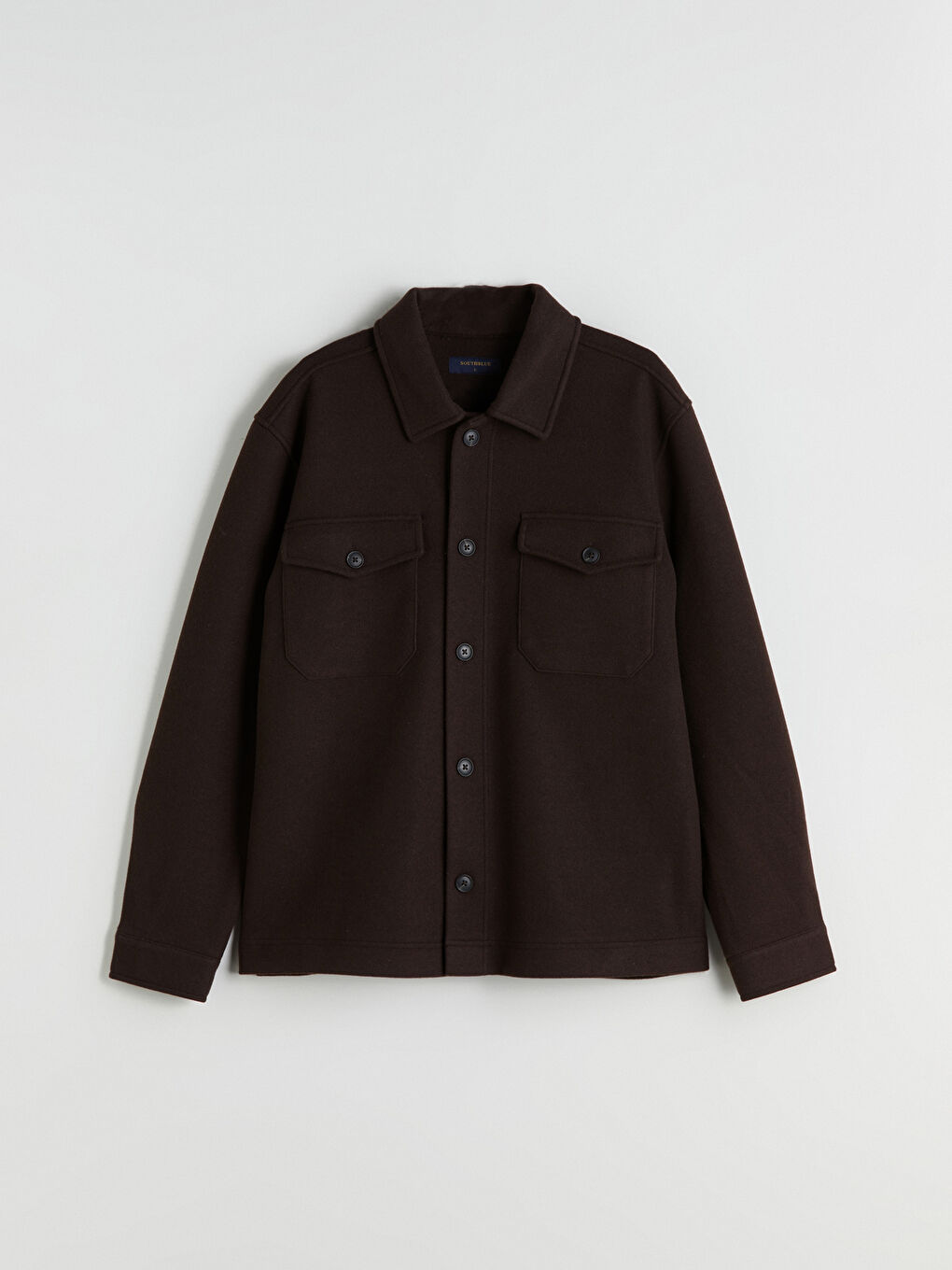 Kahverengi Regular Fit Uzun Kollu Kaşe Erkek Gömlek Ceket-4