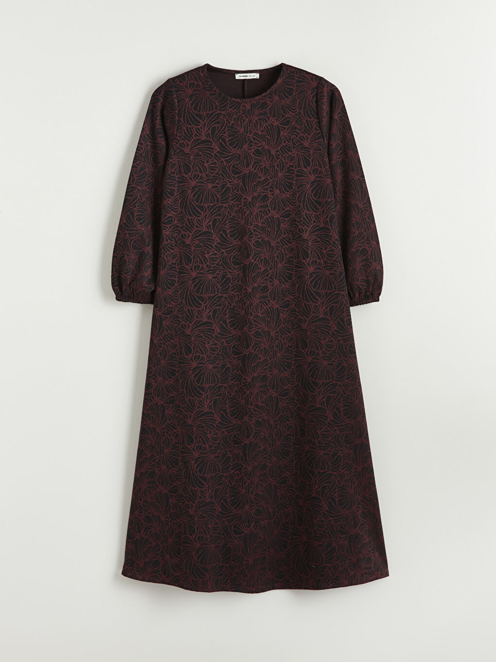Crew Neck Patterned A-Line Dress