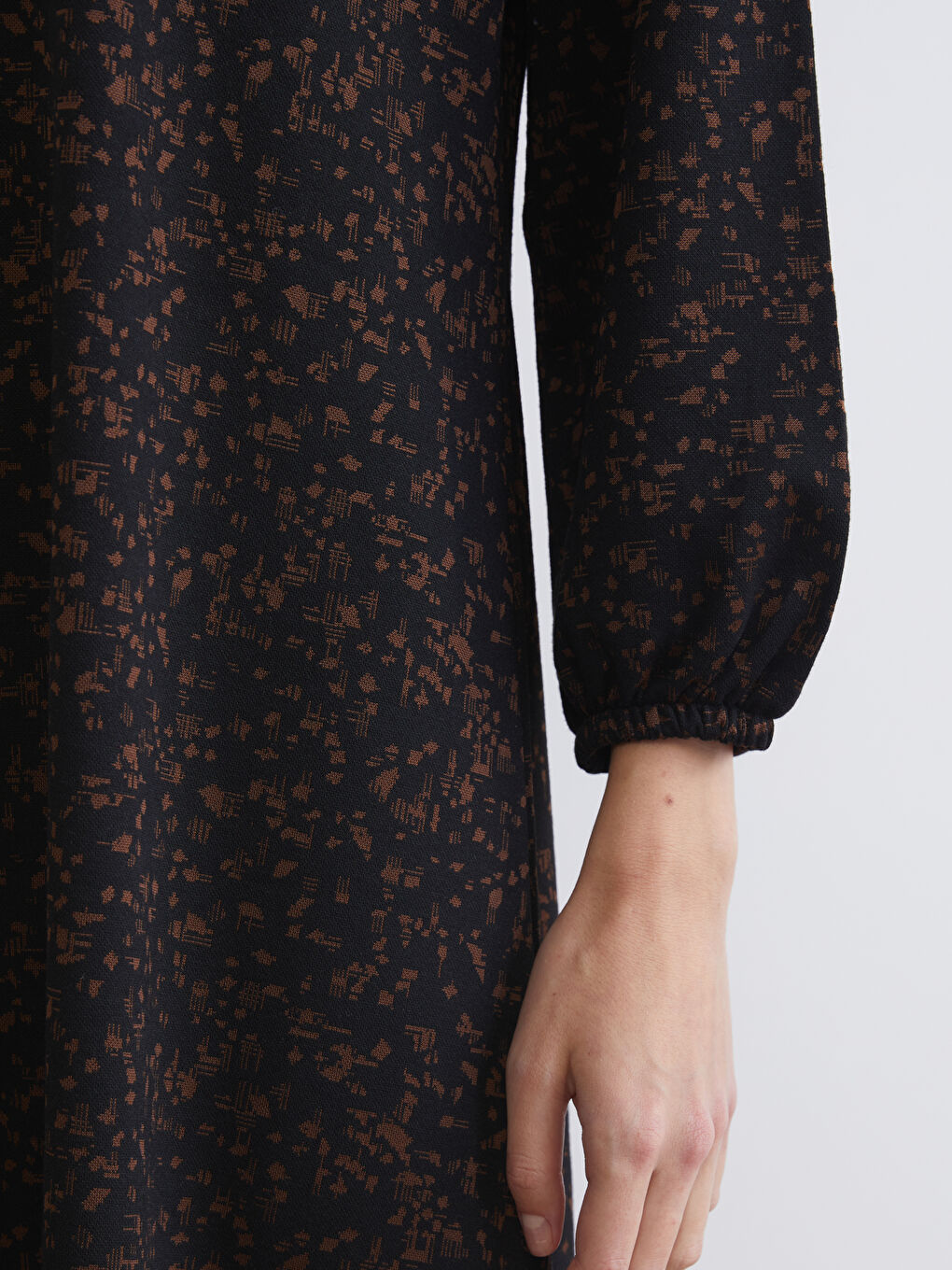 Robe À Motifs Col Rond Forme A-Line-2