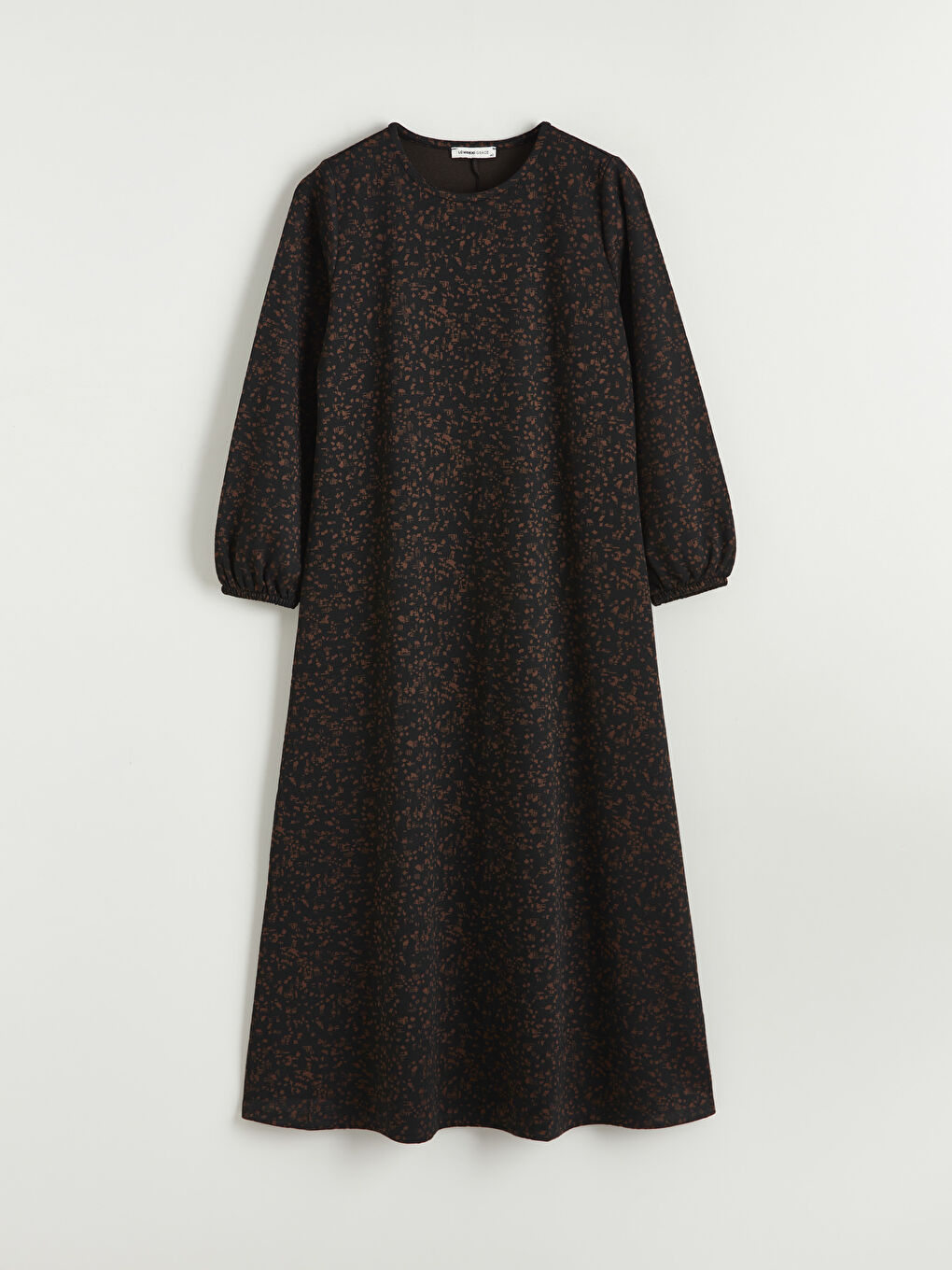 Crew Neck Patterned A-Line Dress