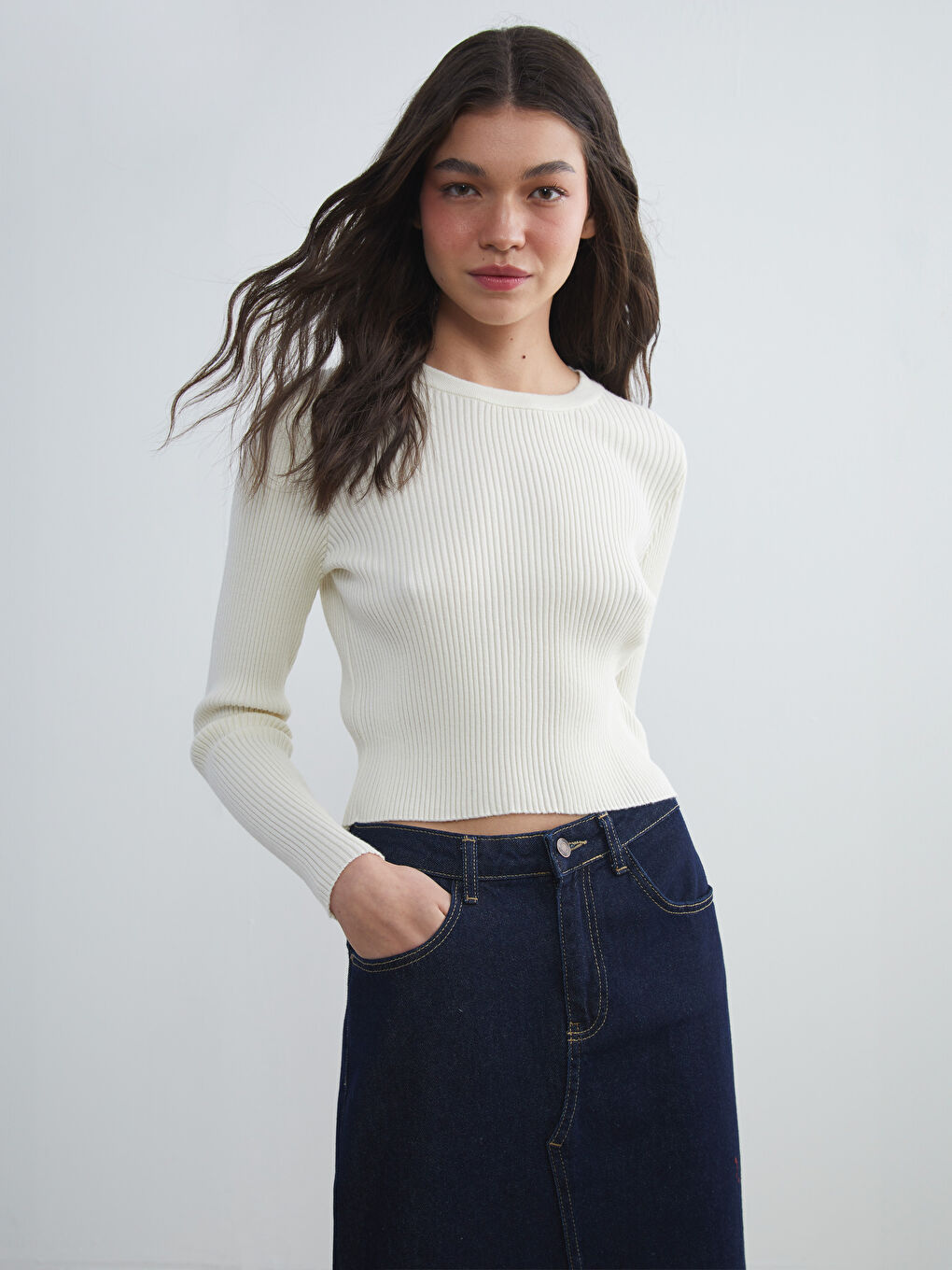 XSIDE Crew Neck Women's Knitwear Sweater -W5FN97Z8-YKU