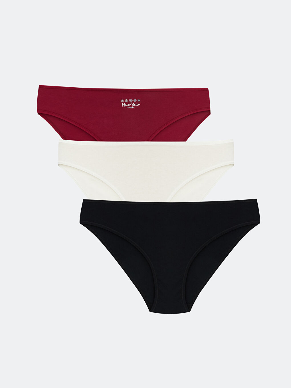 Mürdüm Baskılı Bikini Külot 3'lü