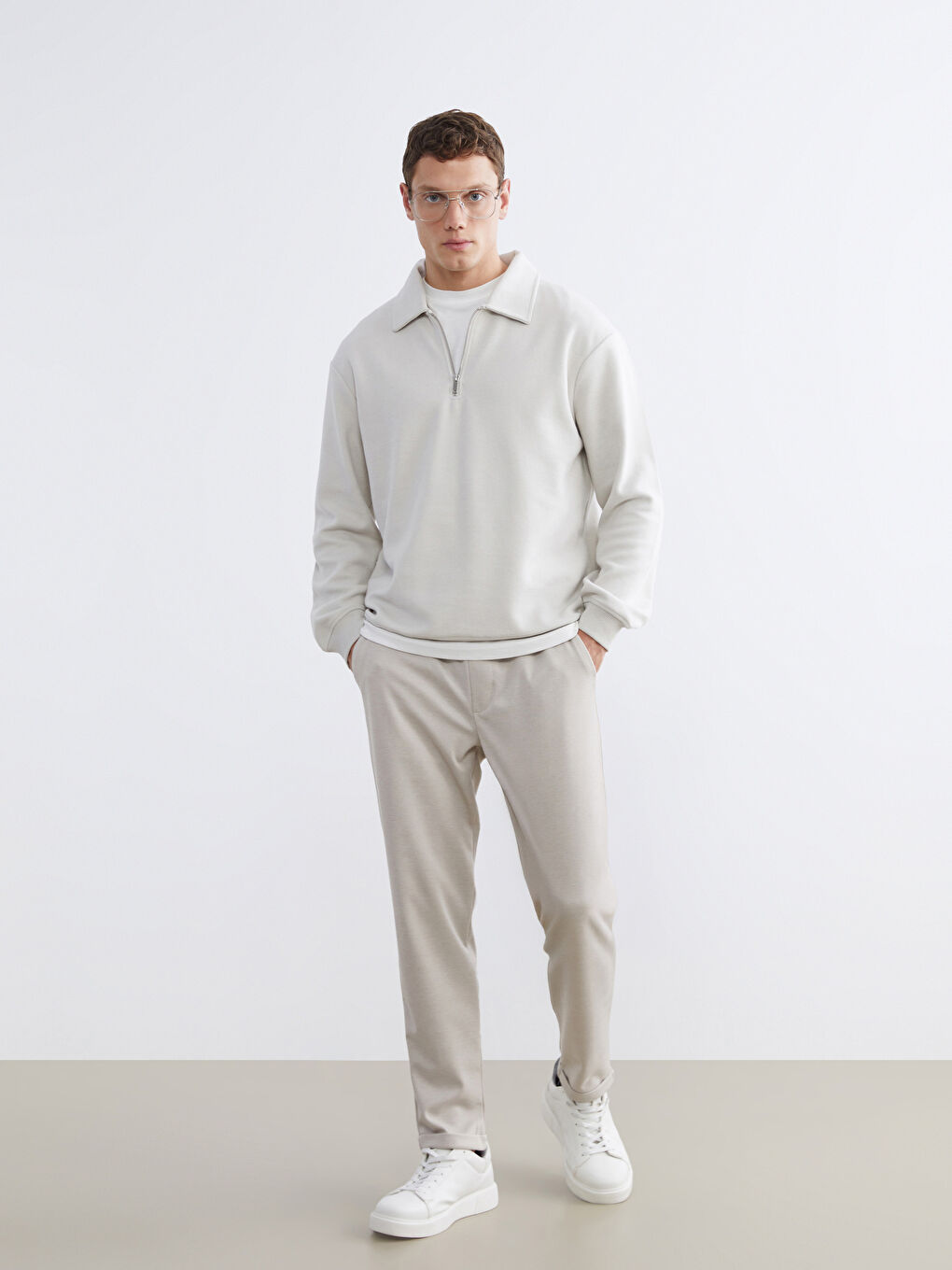 Polo Neck Men's Sweatshirt-1