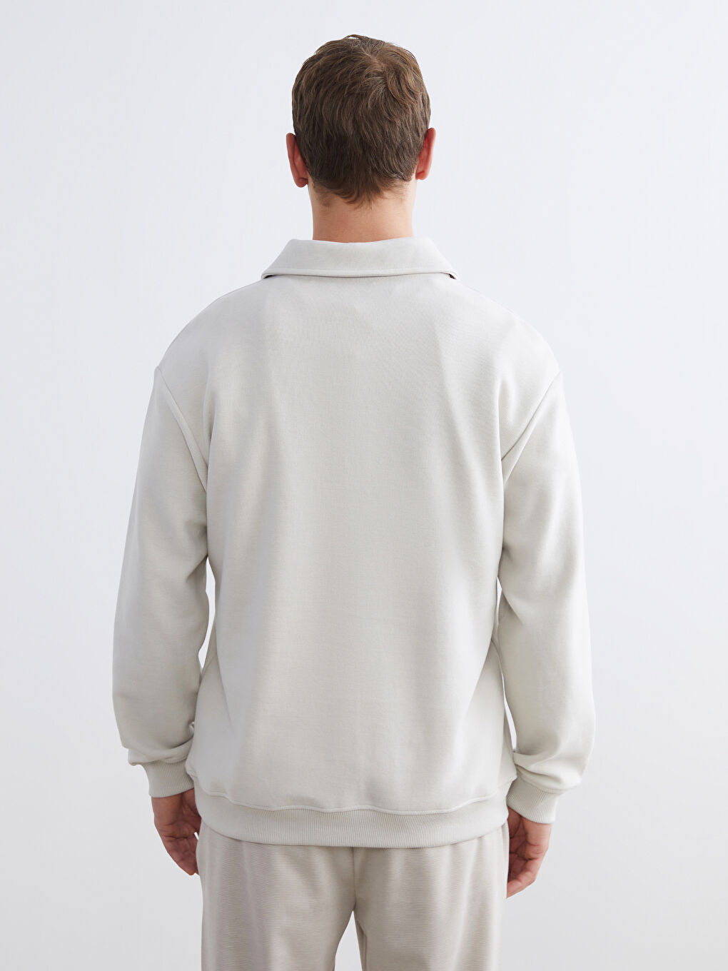 Polo Neck Men's Sweatshirt-3