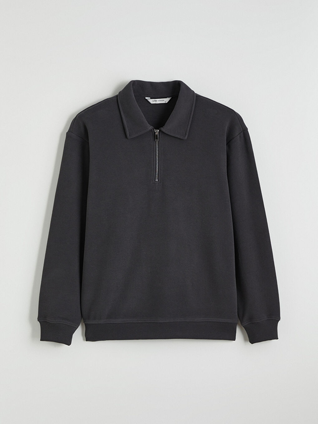 Antrasit Polo Yaka Erkek Sweatshirt-4
