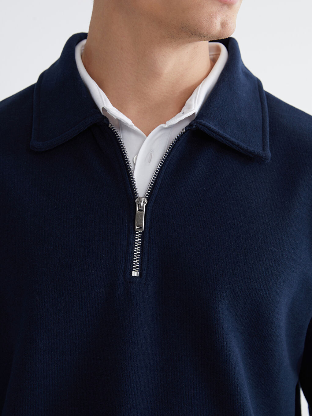 Polo Neck Men's Sweatshirt-2