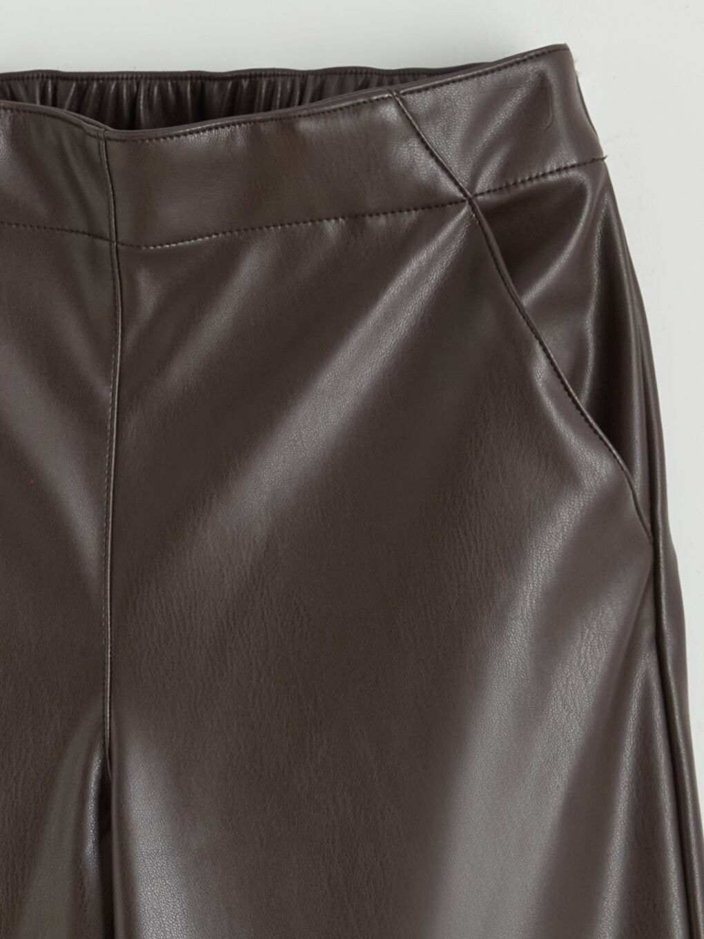 Faux Leather Girls' Trousers-1