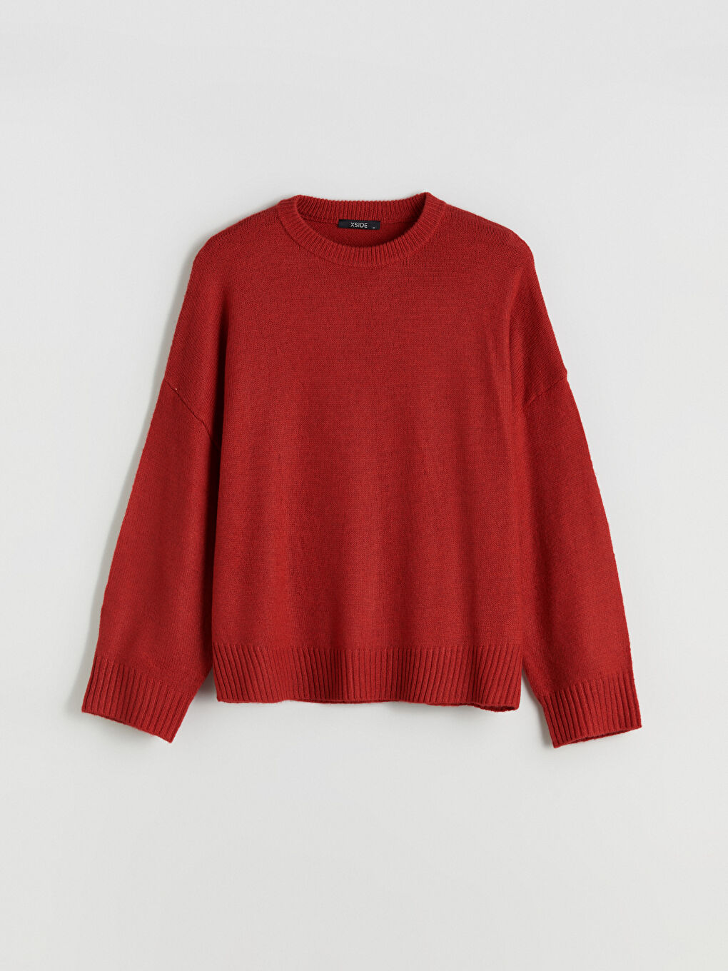 Свитер оверсайз с круглым вырезом из трикотажа для женщин-4