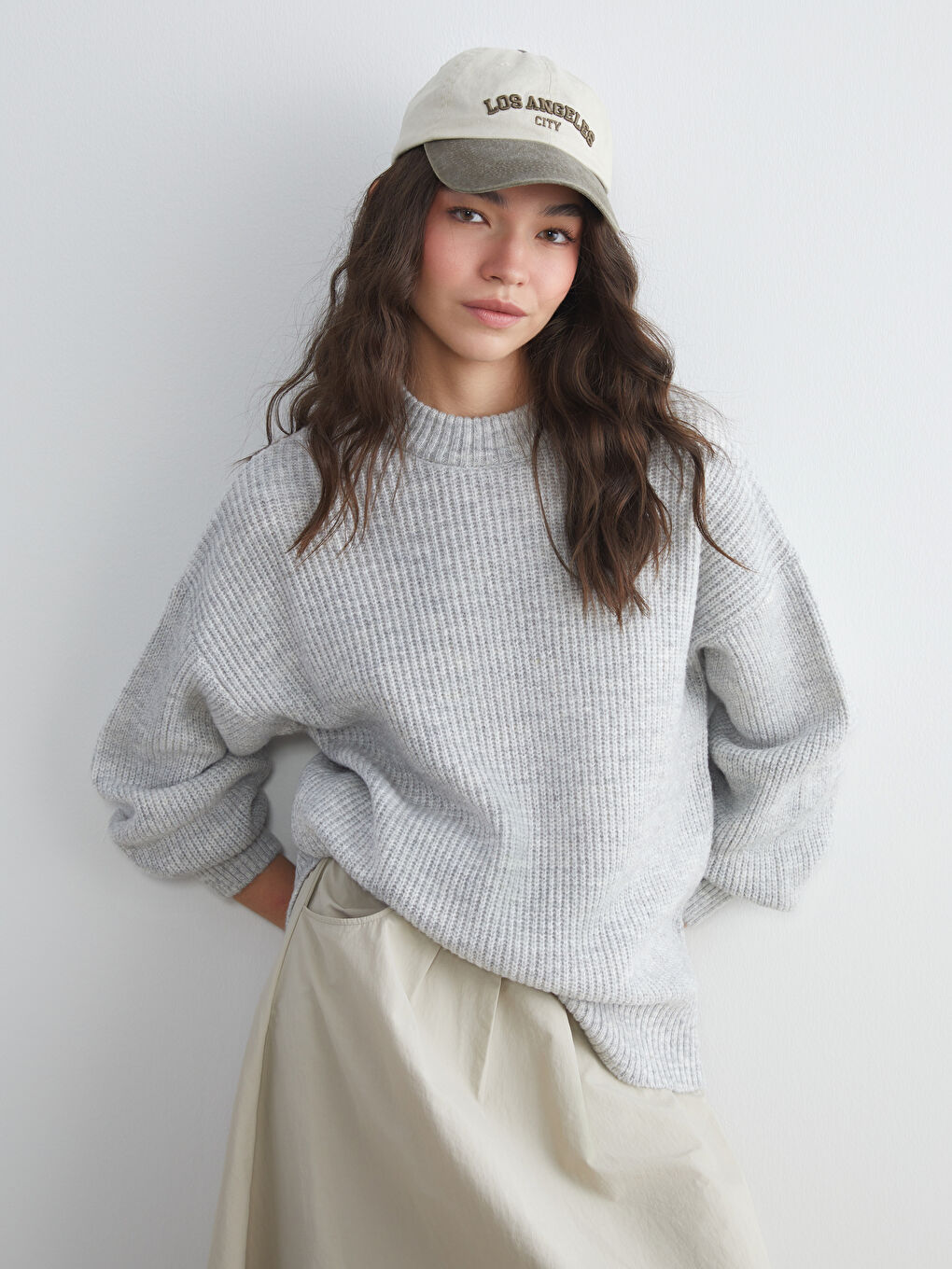 Funnel Neck Women's Knit Sweater