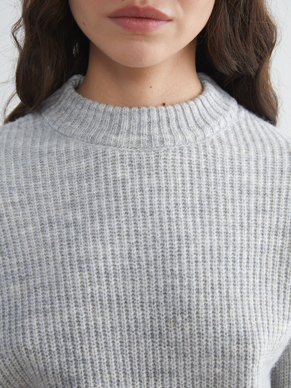 Funnel Neck Women's Knit Sweater-2