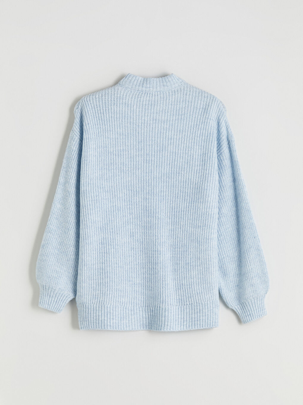 Mavi Dik Yaka Kadın Triko Kazak-5