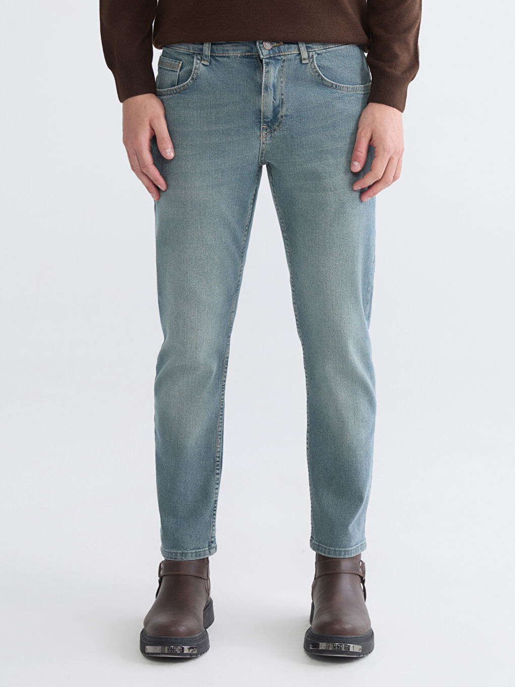 Yeşil 730 Havuç Kalıp Erkek Jean Pantolon-1