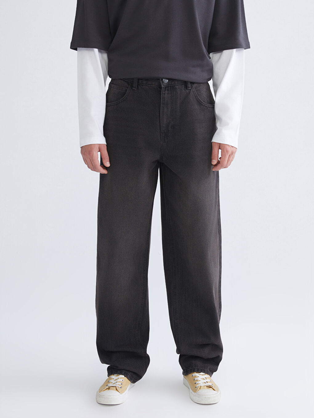 Мужчины Черный Джинсы-1